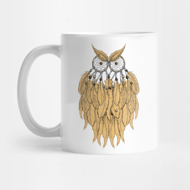 The yellow dream catcher owl by felipeoferreira
